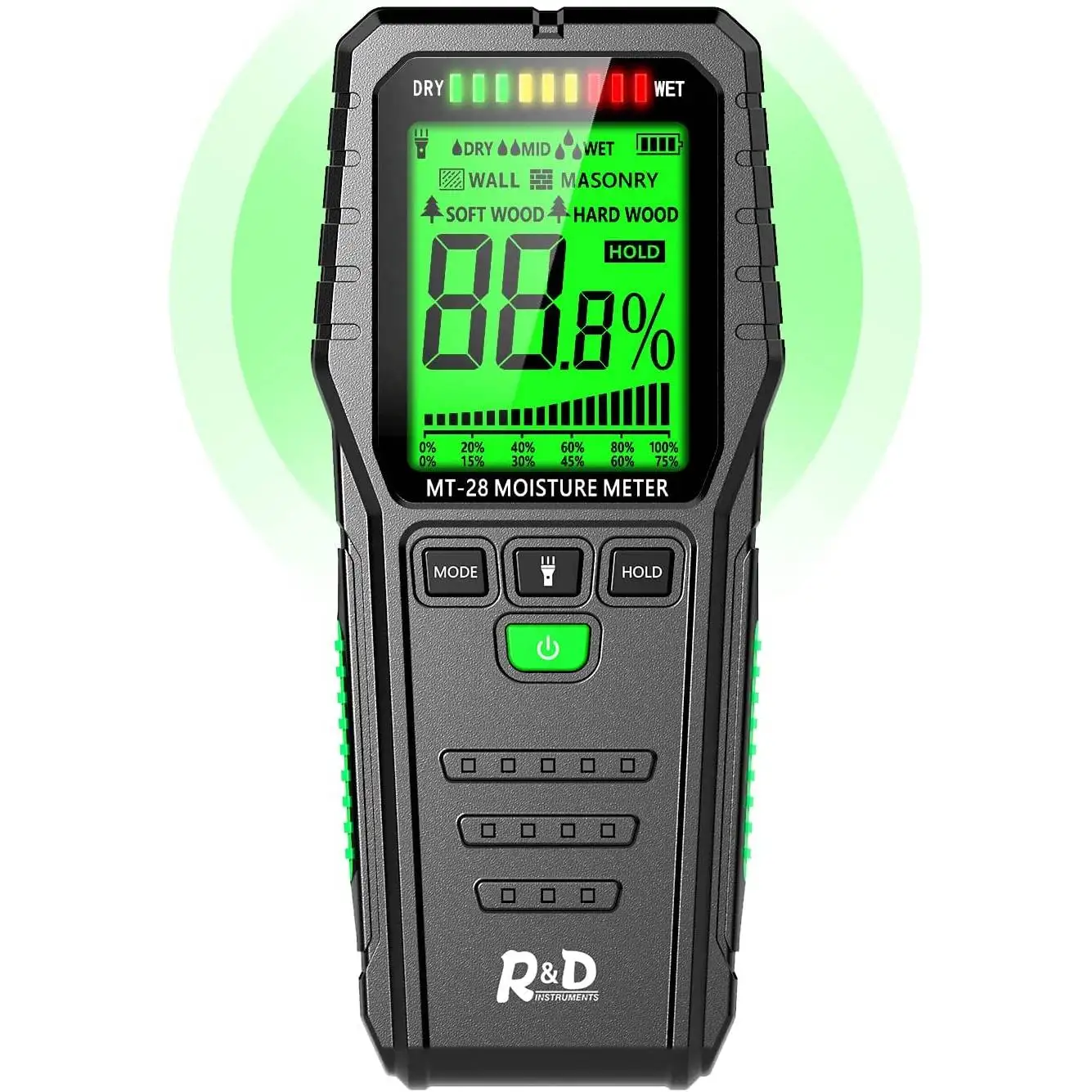 Detector de Umidade do Molde do Drywall dos Medidores de Umidade da Madeira sem Pinless para o Verificador Concreto da Umidade do Sensor da Parede do Edifício da Madeira