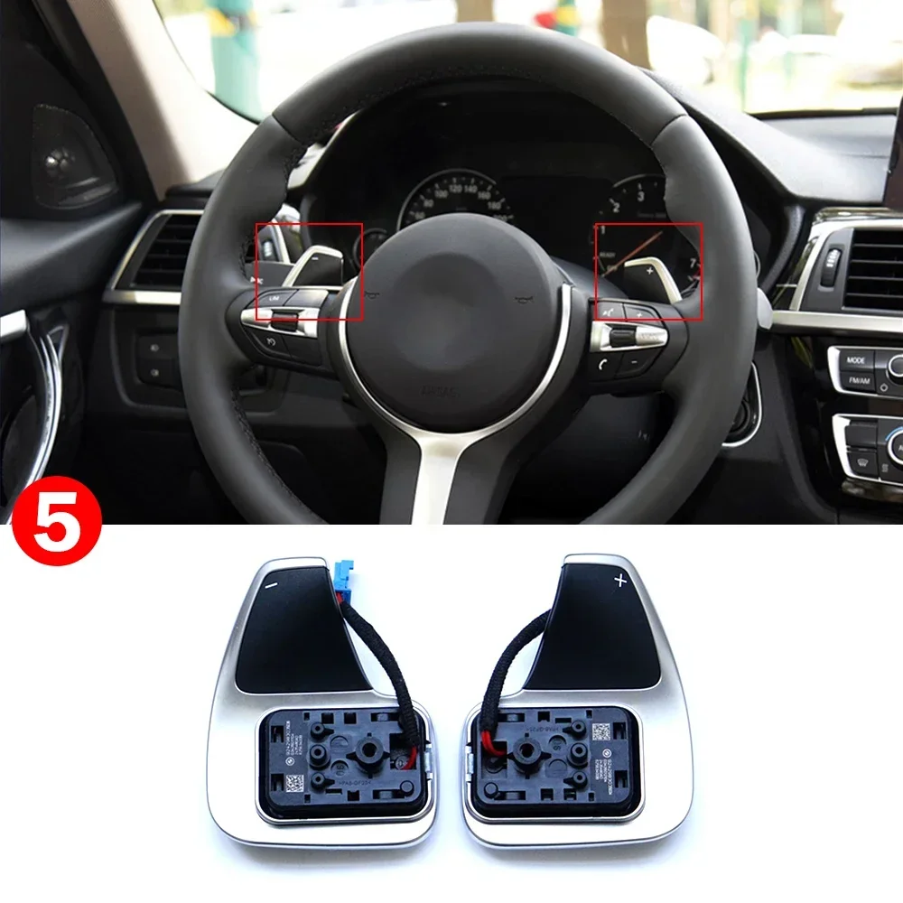 Carbon fiber Car M3 M6 Steering wheel cover kit upgrade For BMW F10 F20 F25 F30 F32 F48  lever extension Cover shift gear paddle