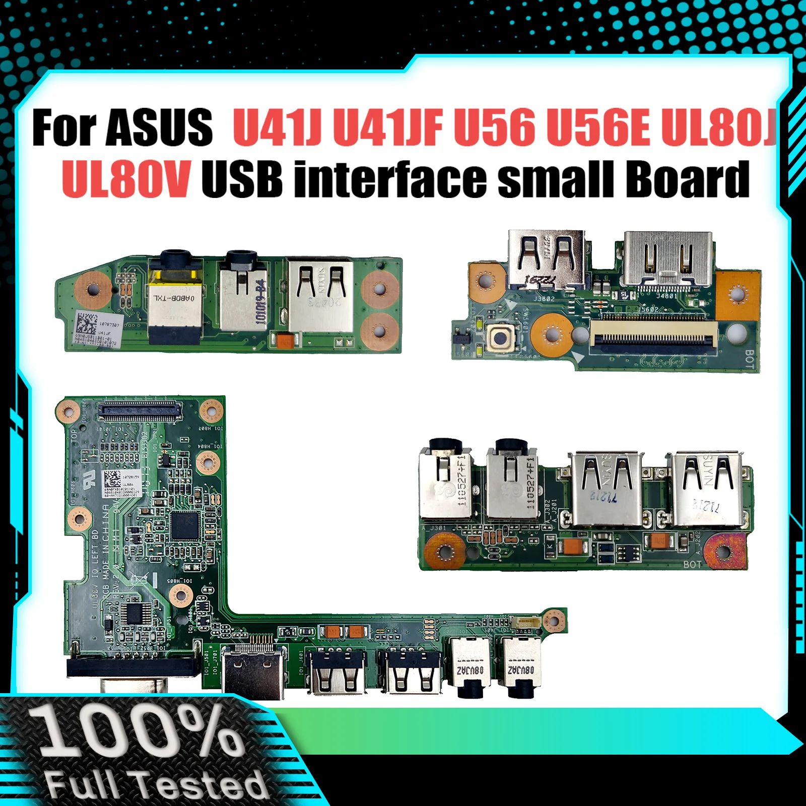 For ASUS U41J U41JF U56 U56E UL80J UL80V Q400A U47VC U47A Laptop USB interface small Board 100% Tested Fast Ship