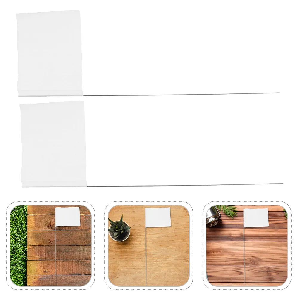 60Pcs Quick Install Remove White Yard Garden Lawn Marker Flags Irrigation Sprinkler Survey Boundary Landscape Ground Marking