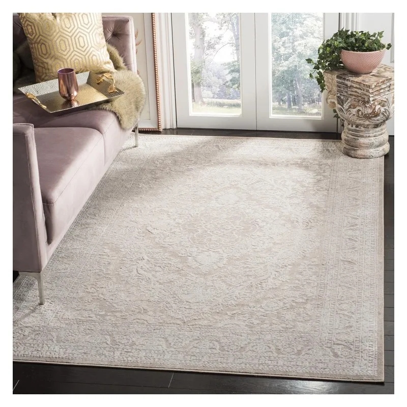 8' x 10', Beige & Cream, Boho Tribal Distressed Design, Non-Shedding & Easy Care, Ideal for High Traffic Areas in Living Room