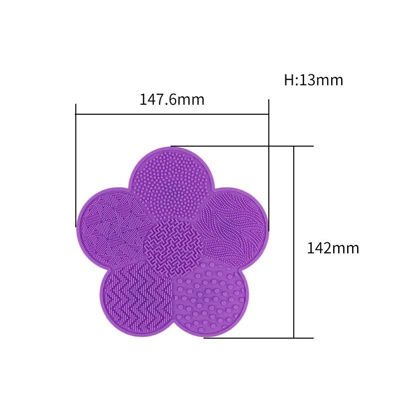 Silicone wash pad para lavar ameixa flor, pincéis de maquiagem, ferramentas de beleza, sucção, fundação cosmética