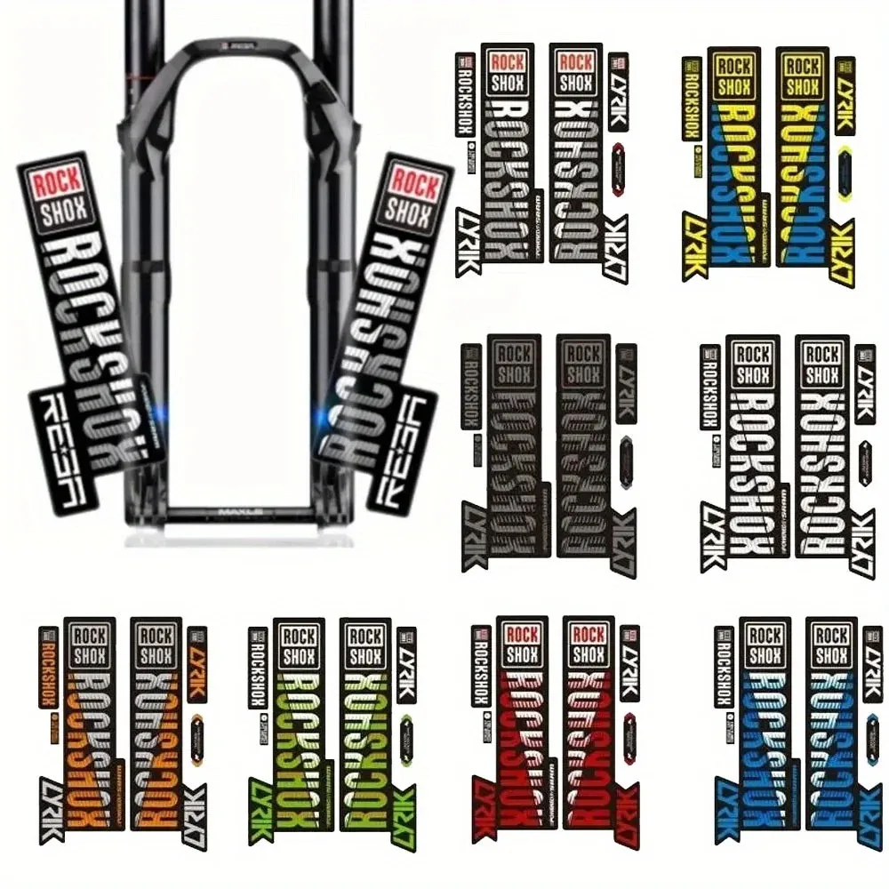 6Pcs/Set 2D Flat Waterproof Vinyl Stickers For Rock Shox SID Road MTB Bikes Bicycle Frame DIY Decor Accessories