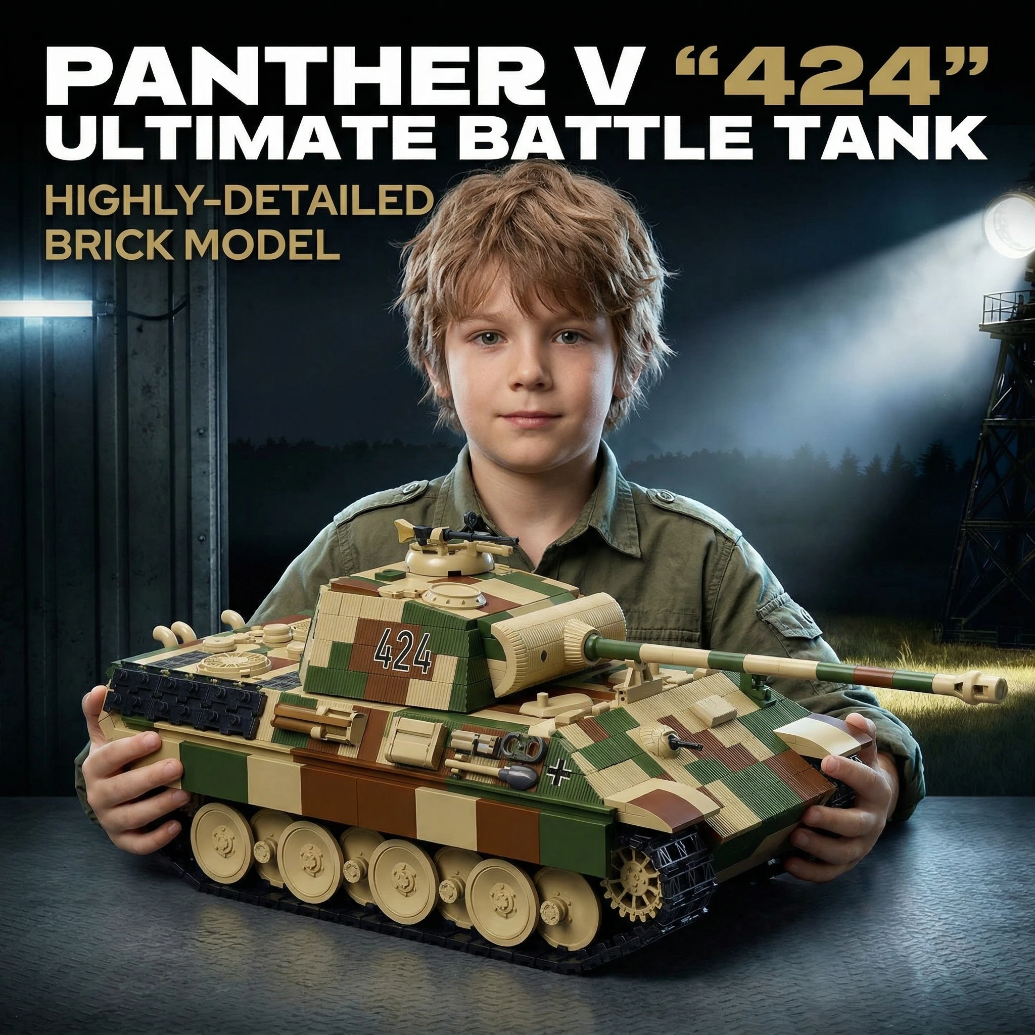 

Historical Panther Tank (TK2) Building Bricks Set | WWII Educational Assembly Toy for Model Fans