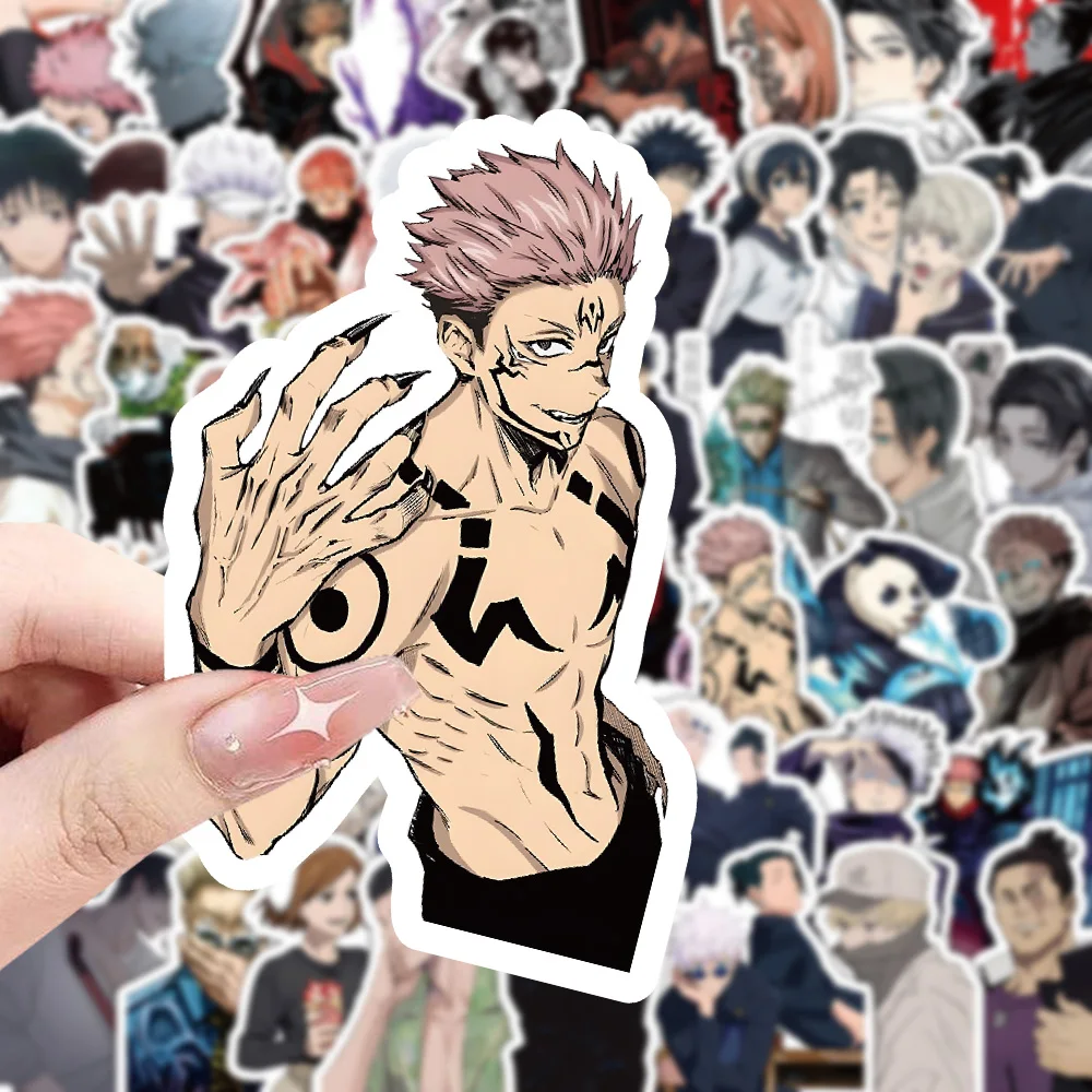 53pcs Jujutsu Kaisen Series Graffiti Stickers Suitable for Helmet Desktop Wall Decoration DIY Sticker Pack with Storage Box