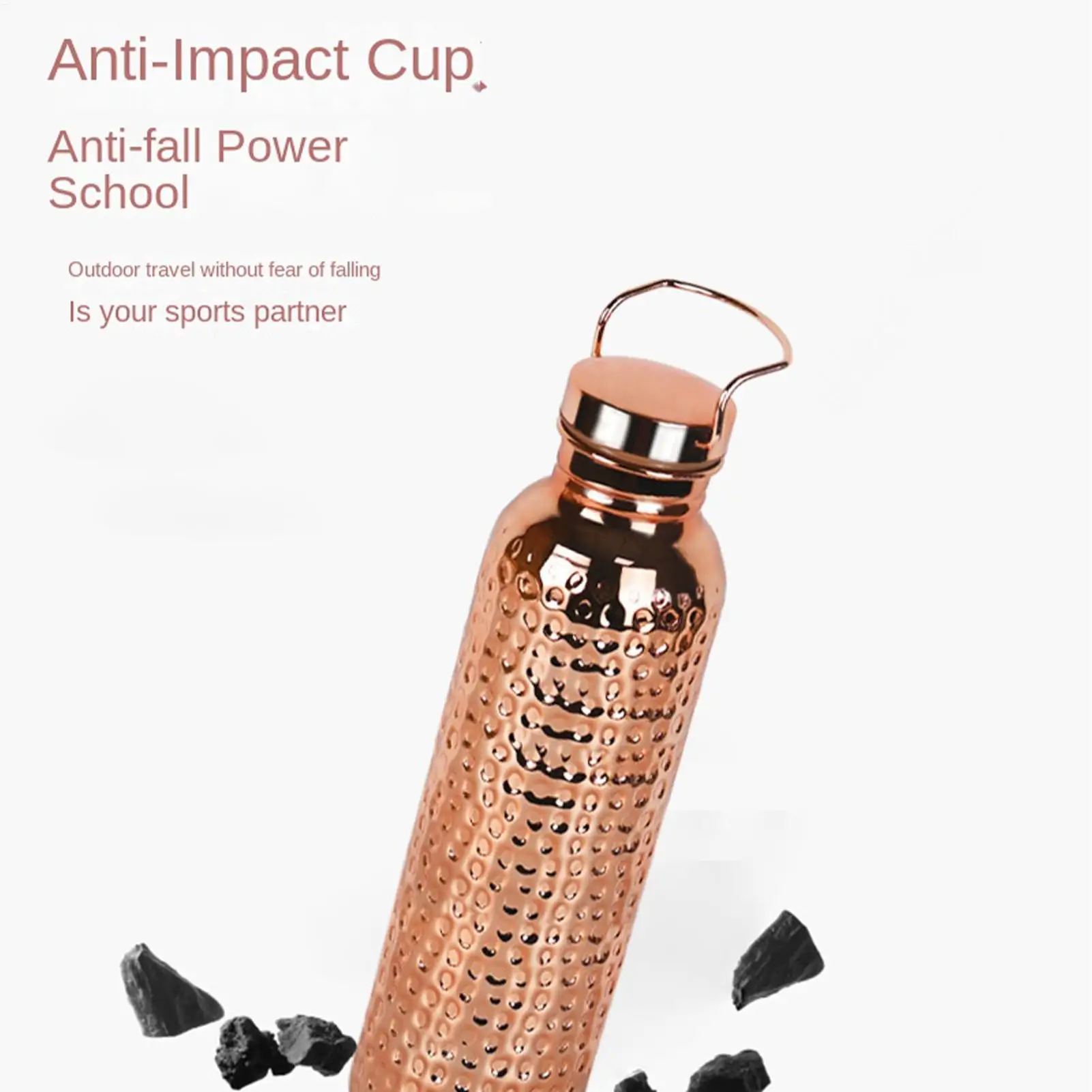 800ml Pure Copper Insulated Stainless Steel Water Bottle