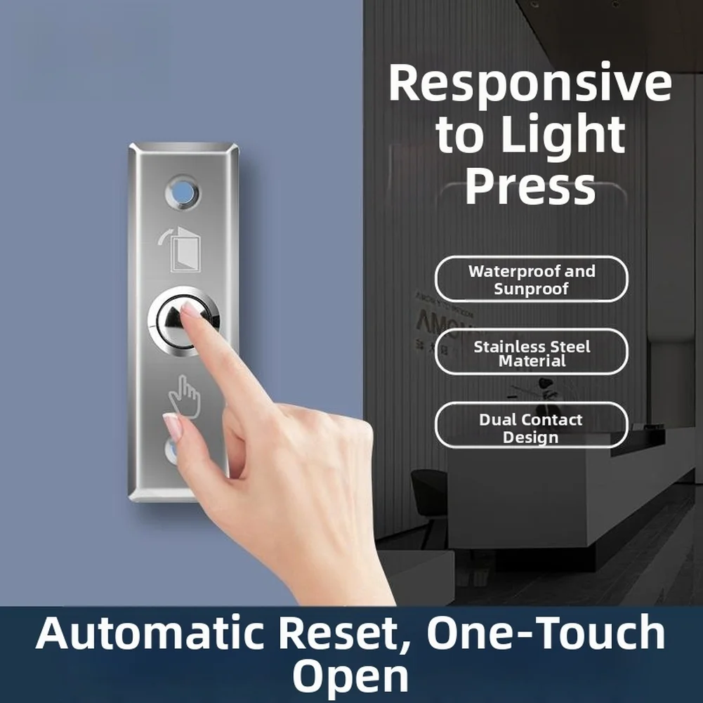 Push Button Switch 86 Type in Stainless Steel for Interview Control and Door Exit Systems with Accurate Tactile