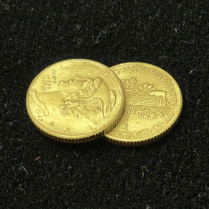 لنا الزئبق نشرة الذهب نسخة طبق الأصل ، عملة تذكارية ، عشرة سنتات واحدة ، ميدالية اللعب الاصبع ، ديكور المنزل