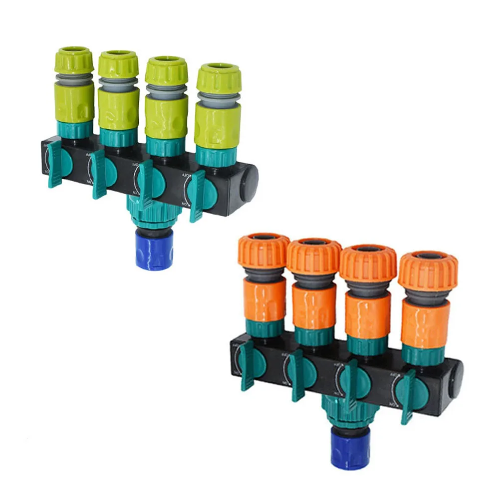 

1/2 3/4 Inch Garden Hose Splitter Water Pipe 4 Way Splitter 4 Way Tap Garden Water Tap Quick Connector 1Set