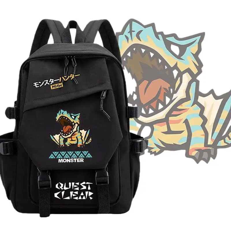 mochila-monster-hunter-bag-wilds-felyne-rathian-mochila-de-ombro-mochila-escolar-mochila-moderna-mochila-de-viagem