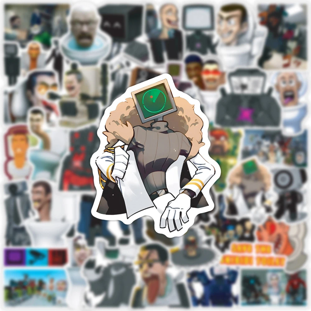 

10/30/50pcs Anime Game Skibidi Toilet Cartoon Stickers Funny Graffiti Decals Toy DIY Motorcycle Guitar Luggage Car Vinyl Sticker