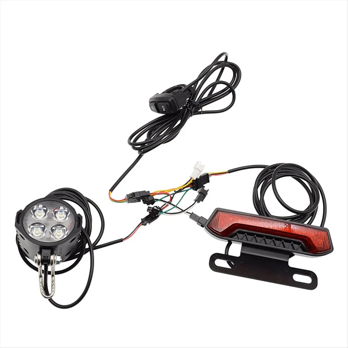 ABME E-Bike Front Brake Rear Light Taillight Set 24V 36V 48V Ebike Headlight with Switch for Electric Bike Scooter