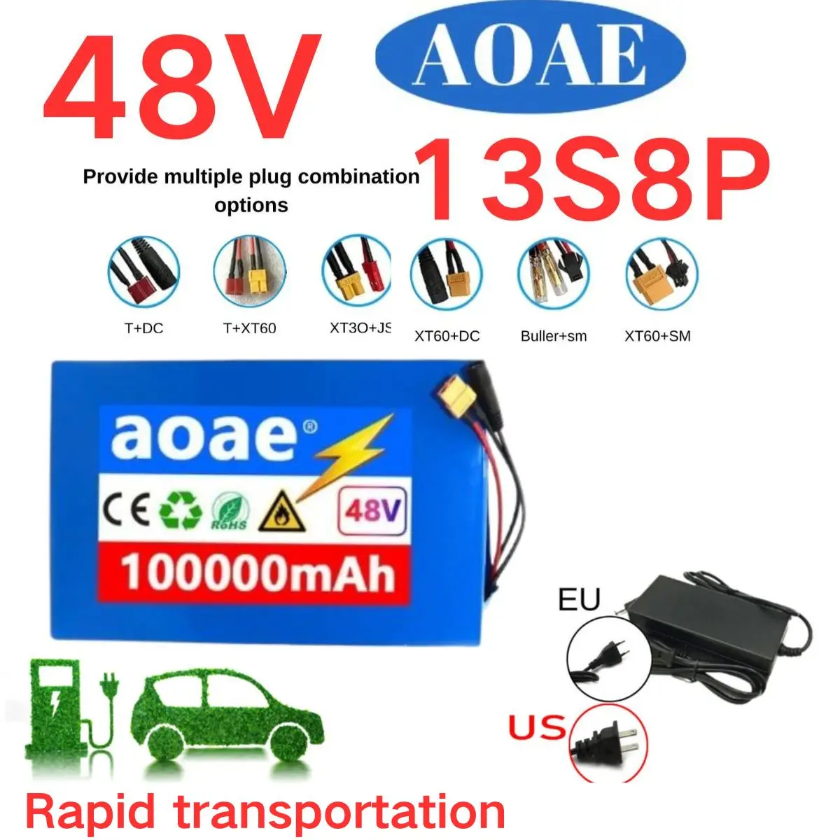 48V 100ah 13s8p Lithium Battery Pack 48v 100000mAh 250W-2000W Citycoco Motorized Scooter Batteries Built in 50A BMS