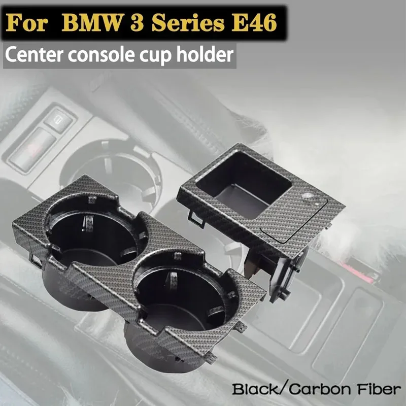 

VIKEFON New Style Car Front Central Console Storage Box Double Hole Cup Holder and Coins BMW E46 Series Car Interior Accessories