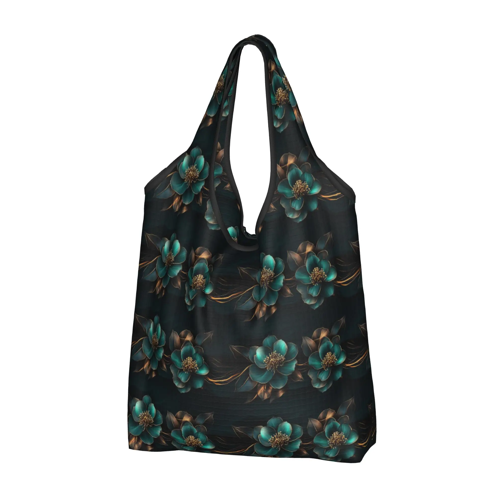 Custom Fashion Trend 3D Flowers Shopping Bag Women Portable Big Capacity Grocery Luxury High 3D Floral Shopper Tote Bags