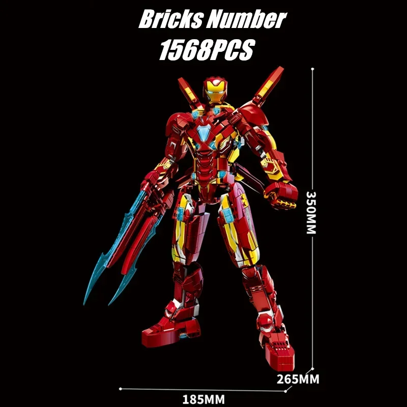 Miniso Marvel MK50 Ironman Heroes Iron Man Armor Avengers Mecha Model Toys Figure Model Building Blocks Bricks Gift Boys