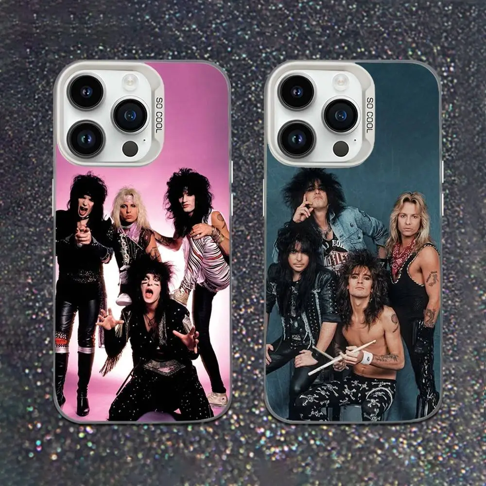 

Band M-Motley C-Crues Phone Case For iPhone 16,15,14,13,12,11,Mini,Pro,XS,SE,MAX White Matte Shockproof Cover
