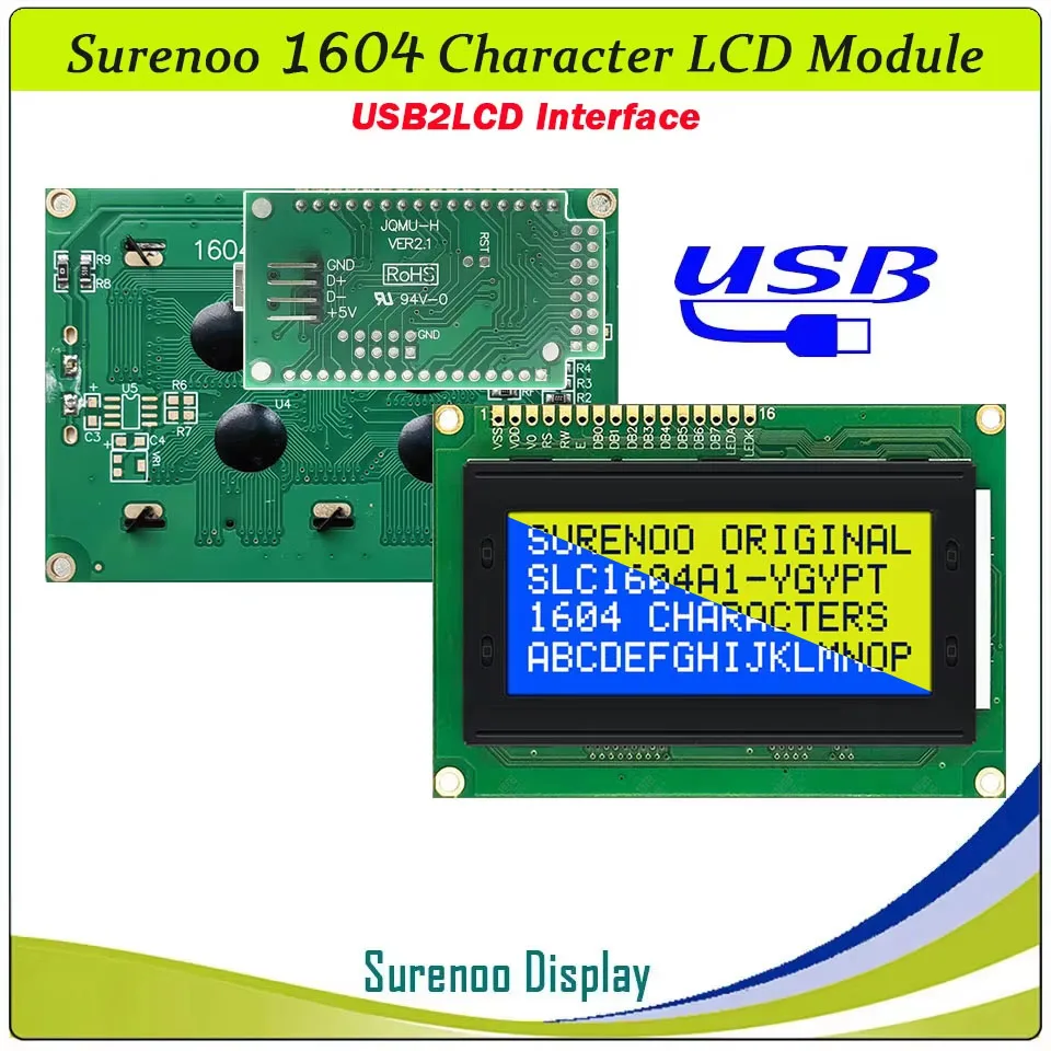 LCD2USB USB 164 16X4 1604 znakowy moduł LCD Panel wyświetlacza odpowiedni LCD Smartie i AIDA64 dla majsterkowiczów PC