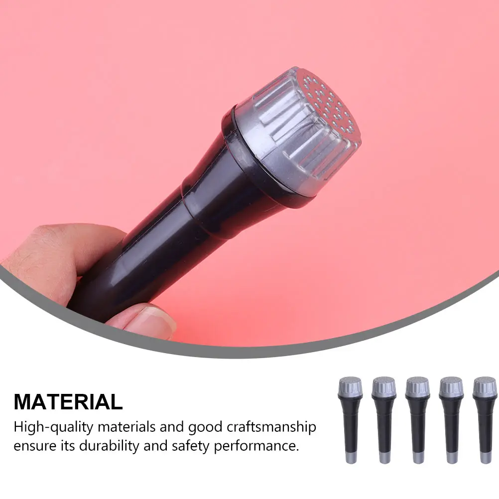 

5 Pcs Microphone Kids Microphone Toy Toy High Quality Simulated Fake Educational H Tools Black Plastic Children Party Gifts
