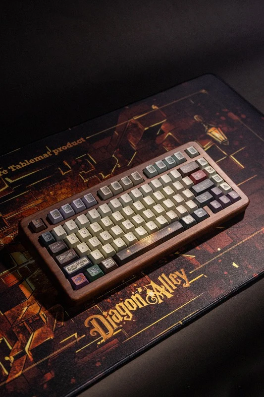 Capuchons de touches thème Diagon Alley PBT140, Design rétro, hauteur originale