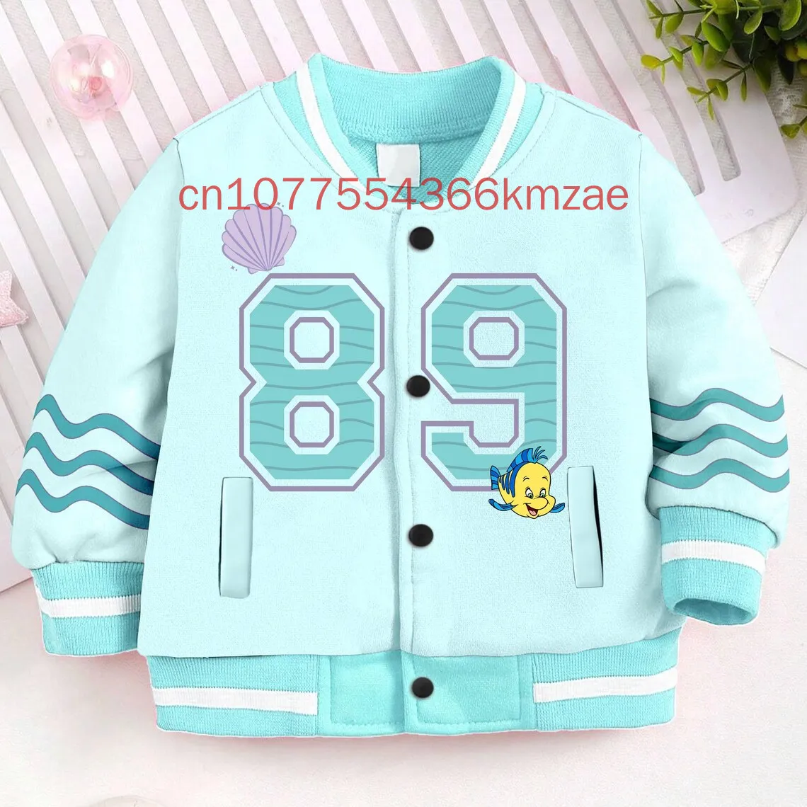 Ariel Little Mermaid Princess Kids and Youth Baseball Jacket 3D Print Spring and Autumn Cartoon Streetwear Harajuku Jacket Coat