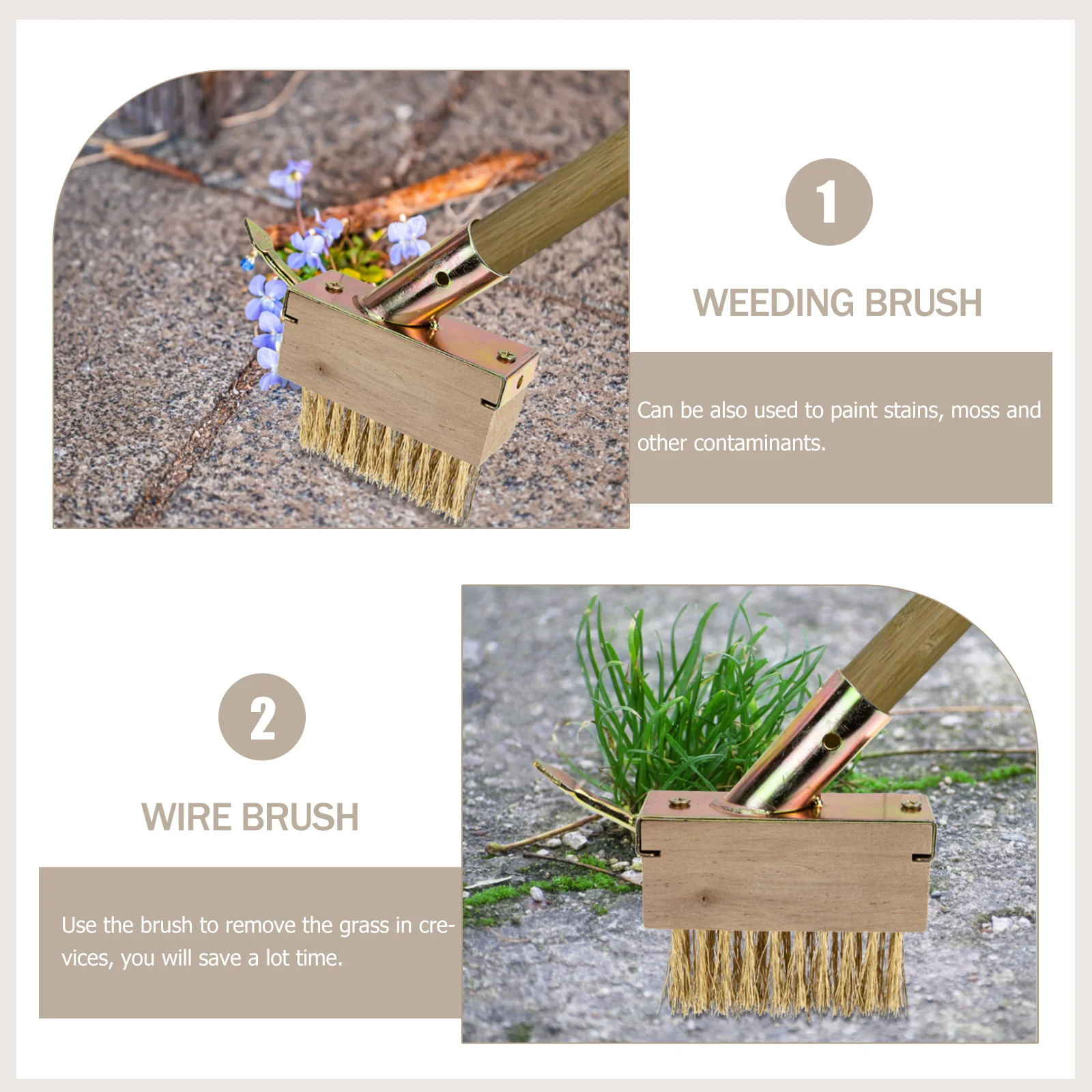 Wire Weeding Brush Rabbit Feeders for Cages Steel Crevice Manual Cracks Tool Wooden Gardening Remover Moss