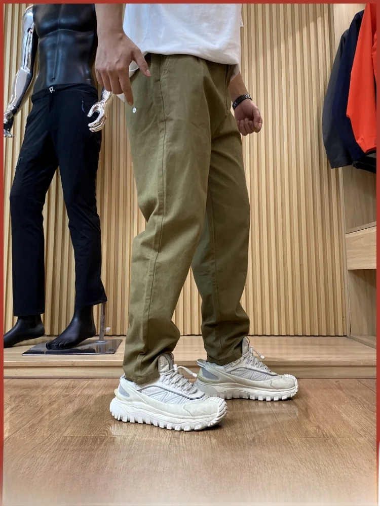 

Мужские повседневные брюки из чистого хлопка с прямыми штанинами, осень-зима, Новое поступление, простой дизайн, удобные дышащие свободные брюки...
