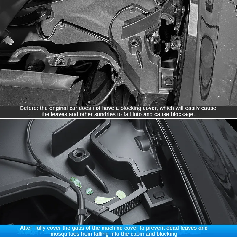 جذع تصفية غطاء حامي ، الجبهة هود دليل المياه ، مكافحة انسداد المنظم ، ترقية الملحقات ل تسلا نموذج Y 2023