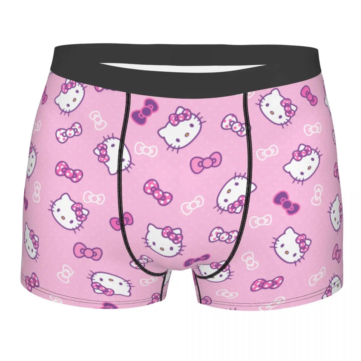 

Розовый бант аниме Hello Kitty нижнее белье мужские сексуальные шорты-боксеры с принтом по индивидуальному заказу трусики