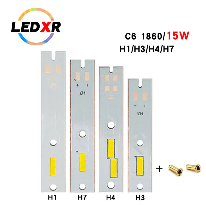 車のヘッドライト用LED電球,高出力c6 h1/3/4/7,白色,超高輝度,15w30w,csp1860,2個