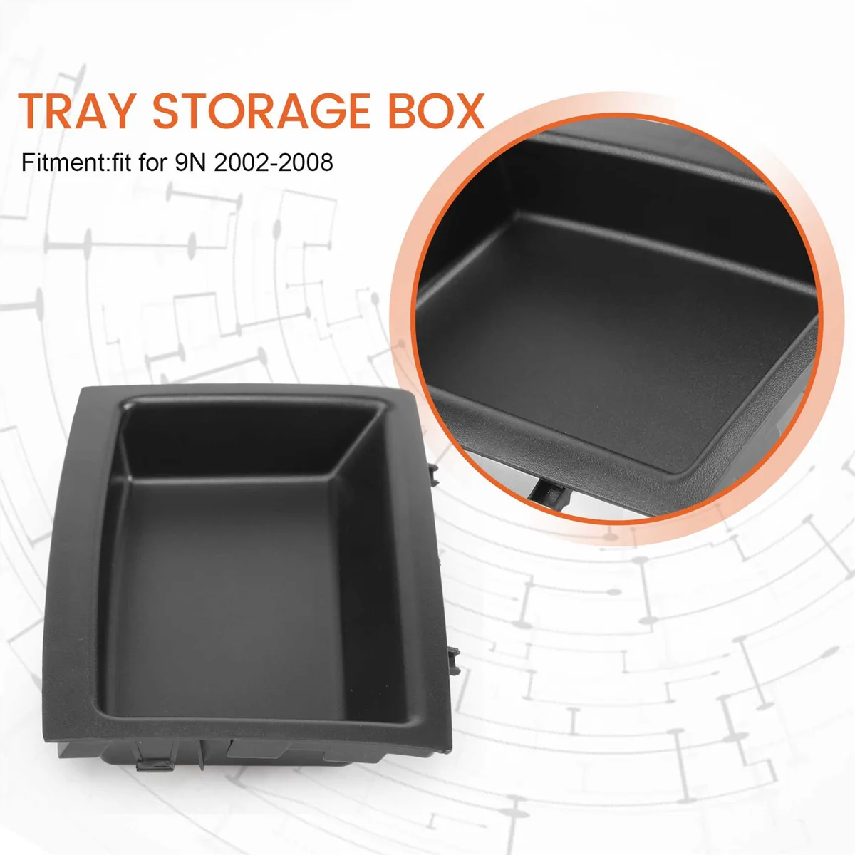 6Q0858719A Car Centre Console Tray Storage Box Compartment Shelf for- 9N 2002-2008