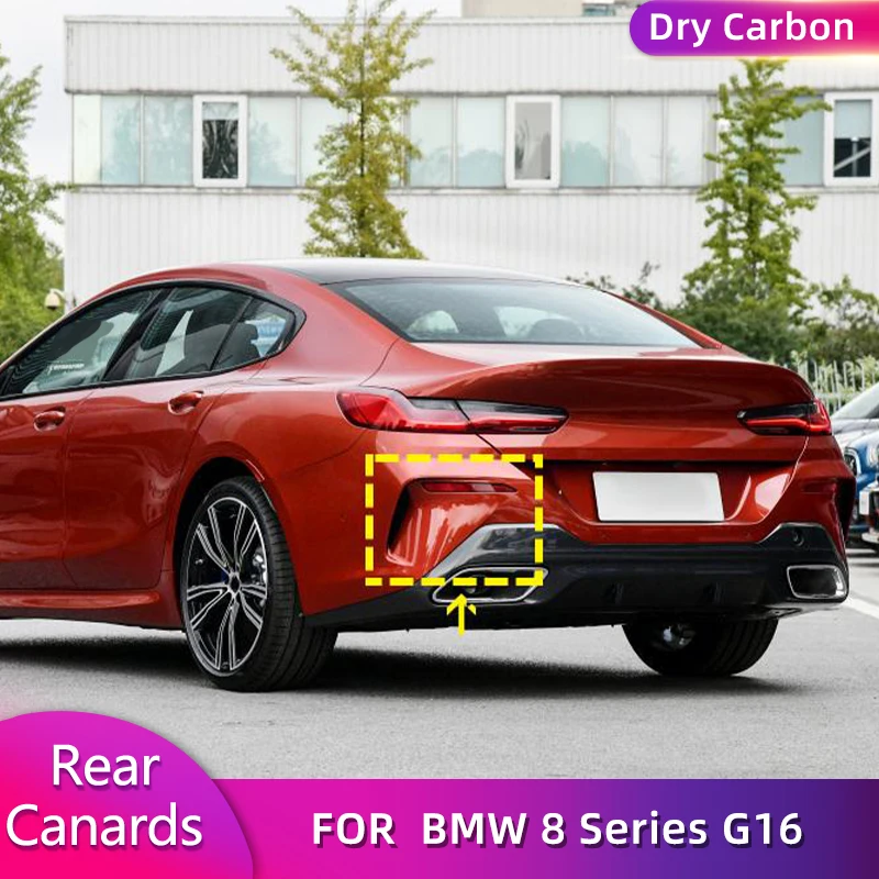 Dry Carbon Fiber Rear Bumper Air Vents Trims für BMW 8er G16 840i M850i M Sport 2018–2022 Car Racing
