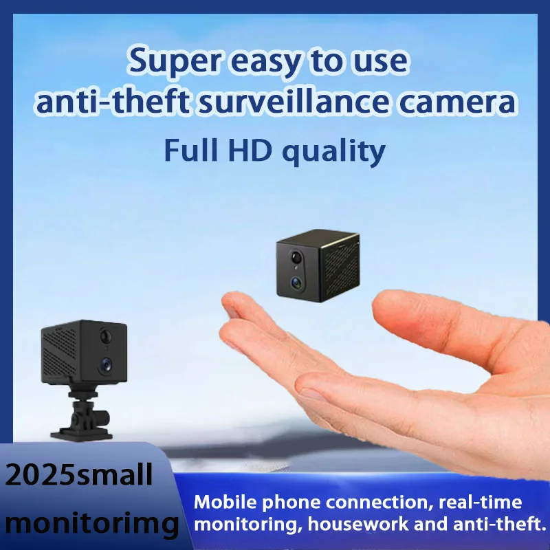 كاميرا مراقبة مدمجة عالية الدقة للاستخدام المنزلي من العلامة التجارية D مناسبة لمراقبة الحيوانات الأليفة والمركبات، كاميرا صغيرة لاسلكية مع بطارية USB قابلة لإعادة الشحن، اتصال Wi-Fi، رؤية ليلية بالأشعة تحت الحمراء، كشف الحركة، كاميرا صغيرة لاسلكية غير مخفية #2