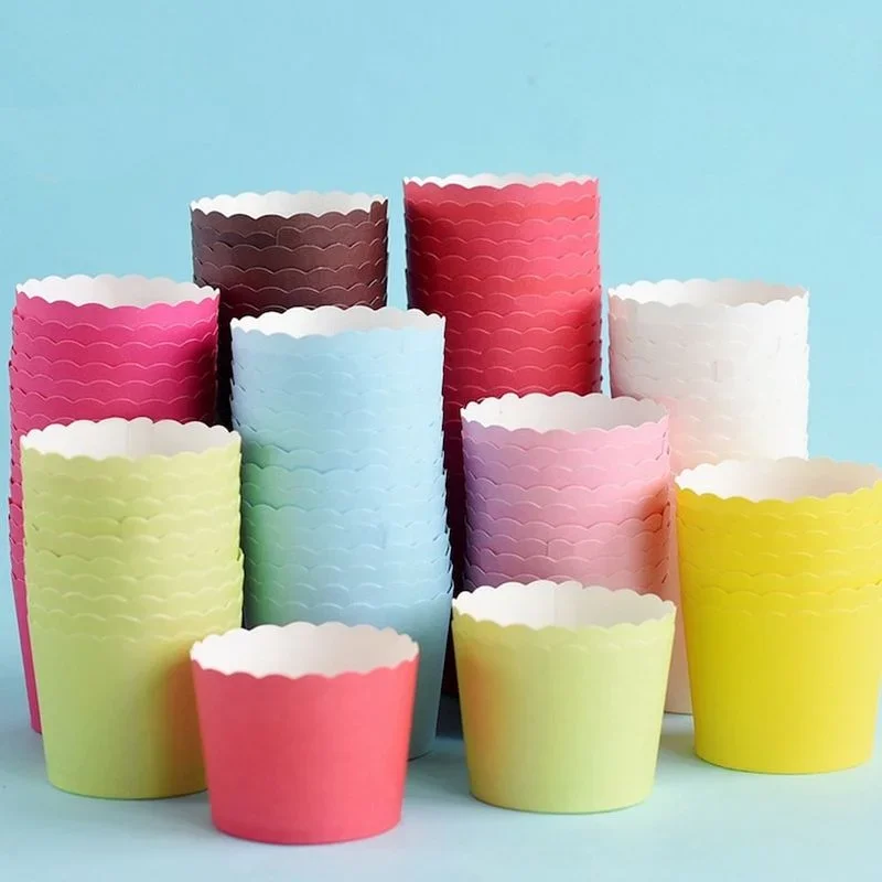 10 Solid Color Baking Cup,Cupcake Liners,Cake Cups Candy Cups Paper Dessert Cups Rainbow Party,Birthday Favor DIY Toppers