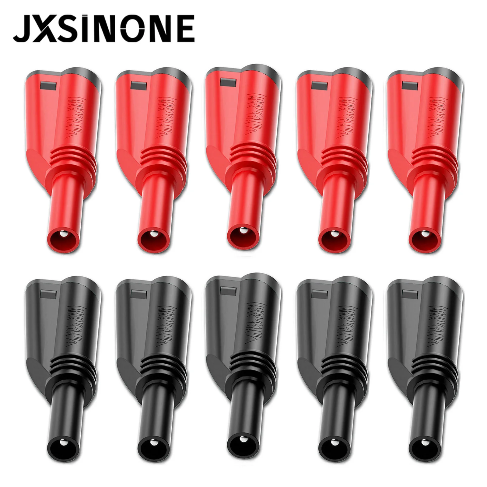 JXSINONE P3005 10pcs 4mm Stackable Banana Plug Welding/Assembly Safety Welding-free Multimeter High Quality Connector