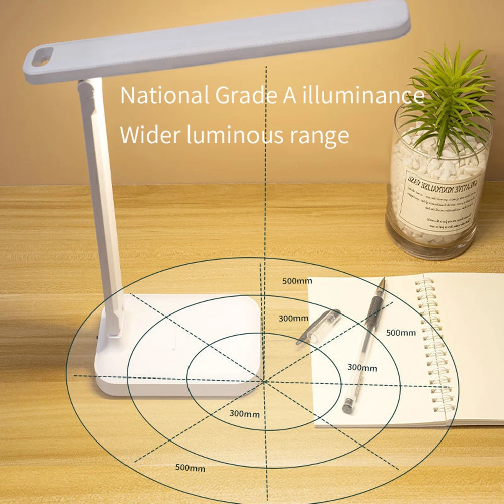 Imagem -03 - Xiaomi Led Desk Lamp Toque Escurecimento Dobrável Lâmpada de Mesa Dc5v Usb Carga Proteção para os Olhos Quarto Cabeceira Leitura Luz da Noite