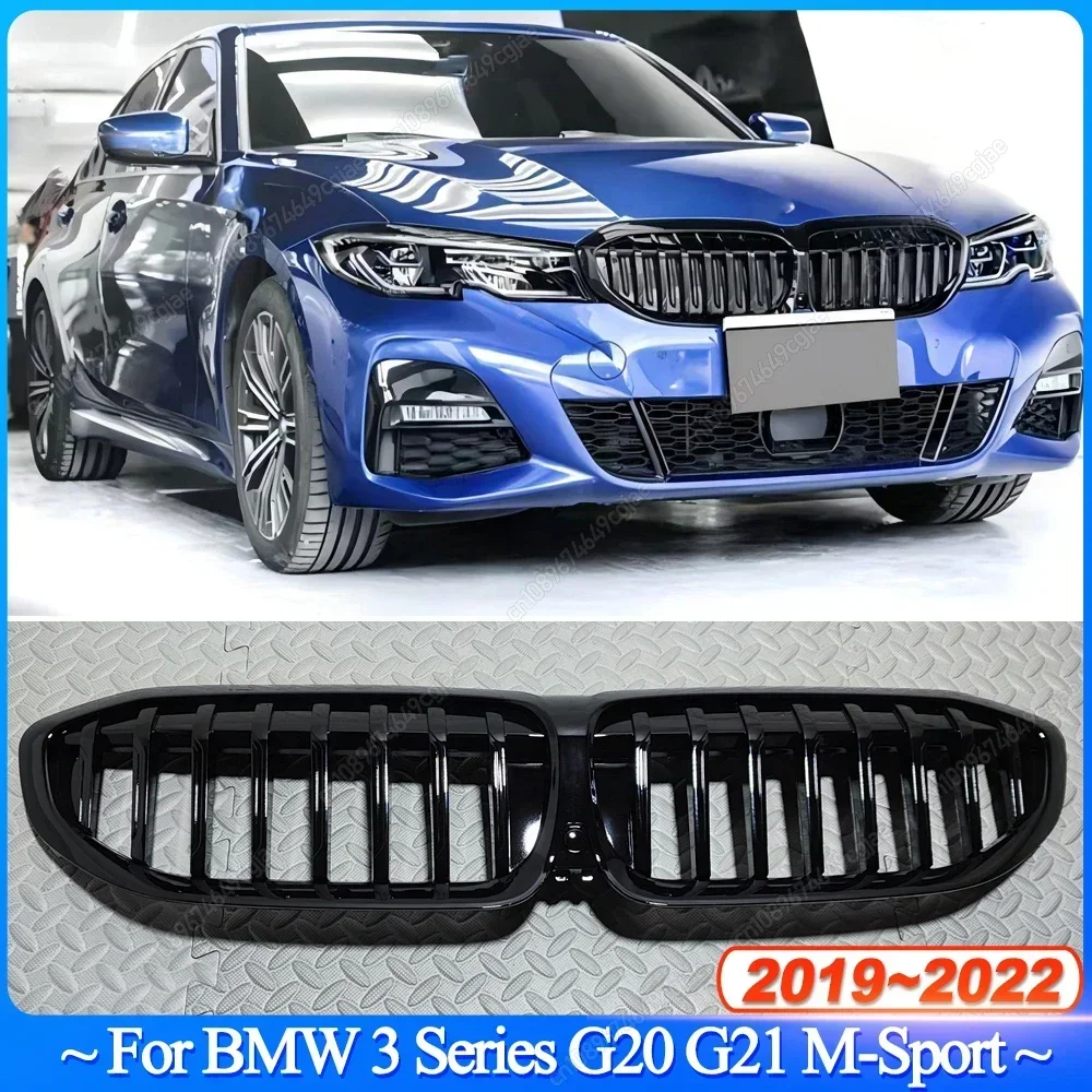

Для BMW 3 серии G20 G21 M-Sport 2019-2022 Автомобильный передний бампер, капот, гриль для почек, гоночные решетки, сменные черные обвесы, тюнинг
