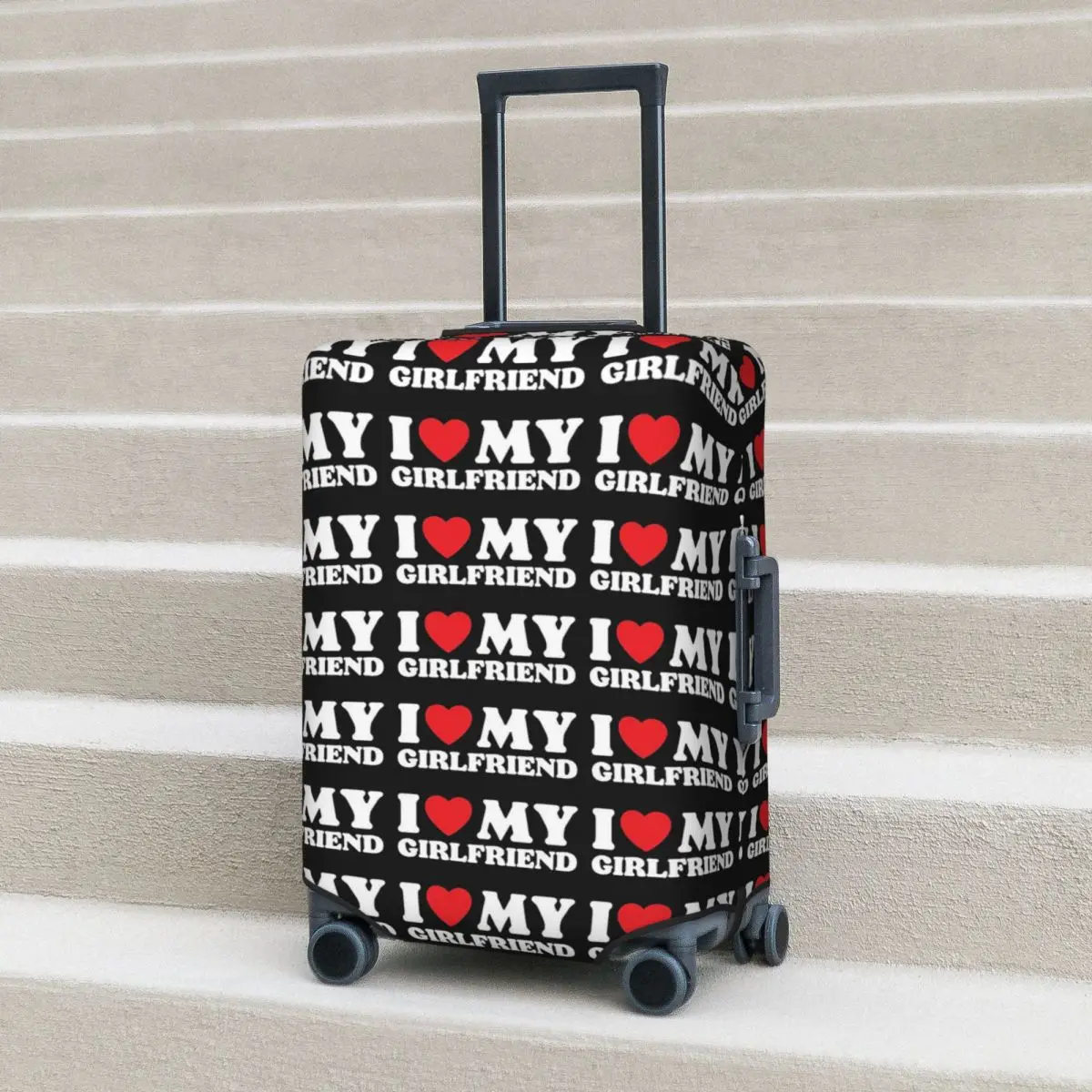 

I Love My Girlfriend Suitcase Cover Protection Elastic Trip Luggage Protector Covers for 18-32 Inch