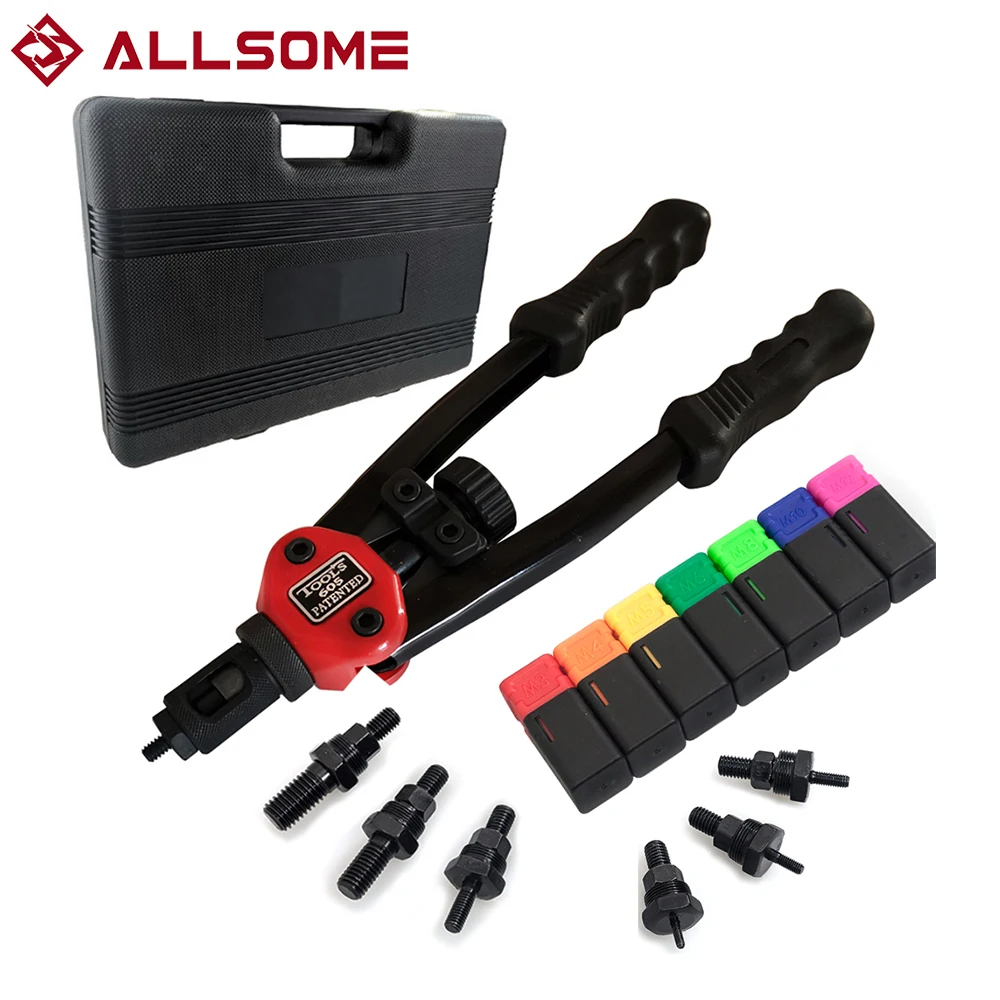 ALLSOME BT-605 Riveter Gun tool Hand Insert Rivet Nut Tool Manual Mandrels M3 M4 M5 M6 M8 M10 M12 HT2597