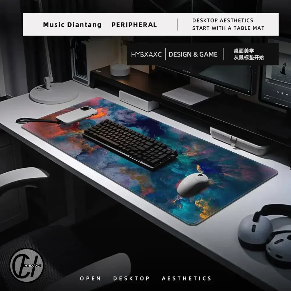 カラークラウドマウスパッドコンピュータラップトップアニメキーボードゲーミングマウスマットXXL大型マウスパッドキーボードゲーマーDecoracionデスクマット