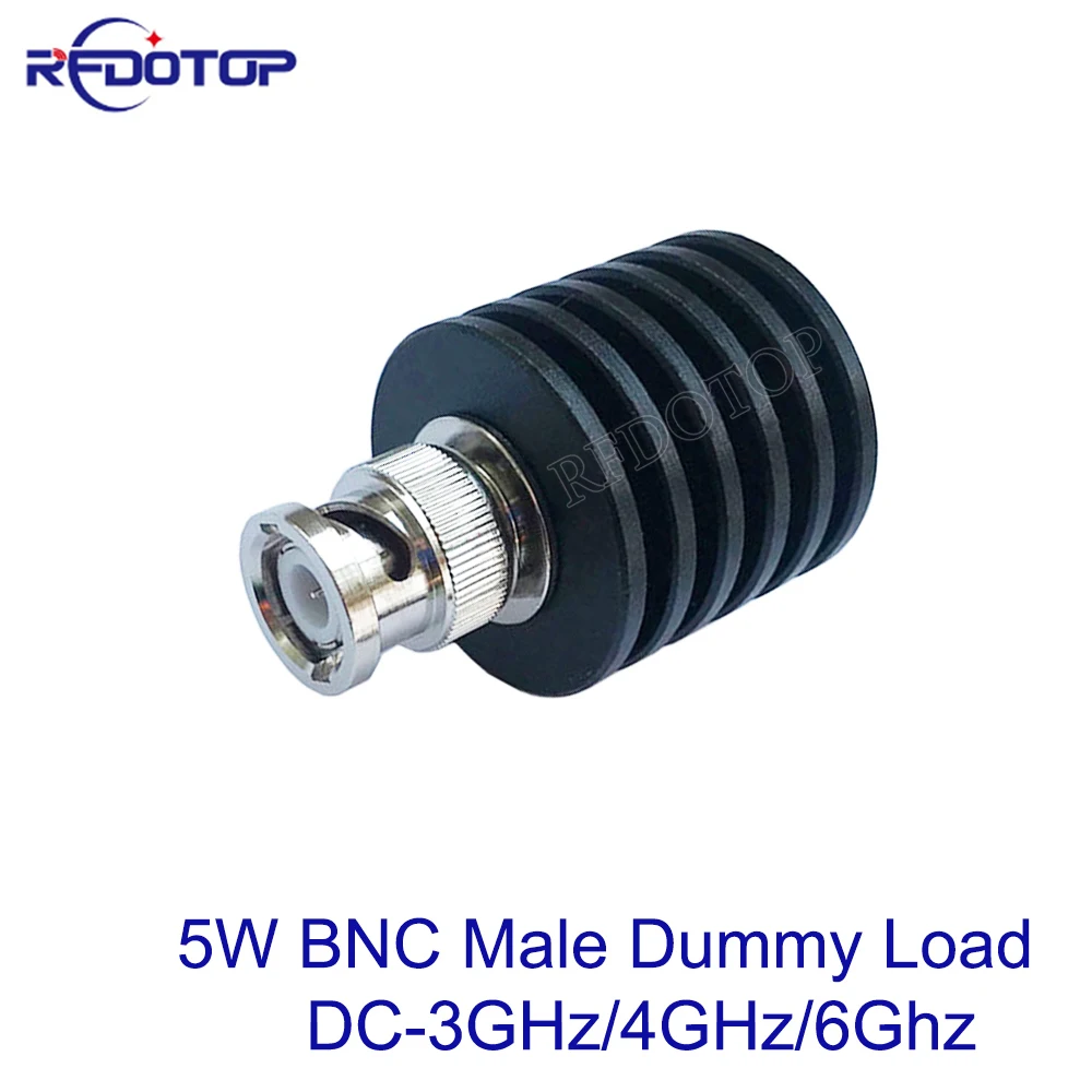 

1Pcs BNC Male Plug 5W DC-3GHz/4GHz/6GHz 50Ohm Connector RF Coaxial Termination Dummy Load Nickel Plated RF Accessories