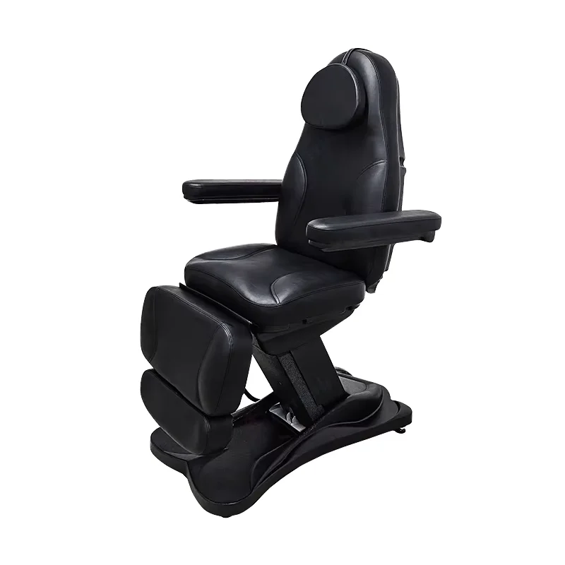 Black Modern Multi-Functional Electric Beauty Foldable Bed Tattoo Bed Surgery Chair 3/4 Motors For Beauty Salon