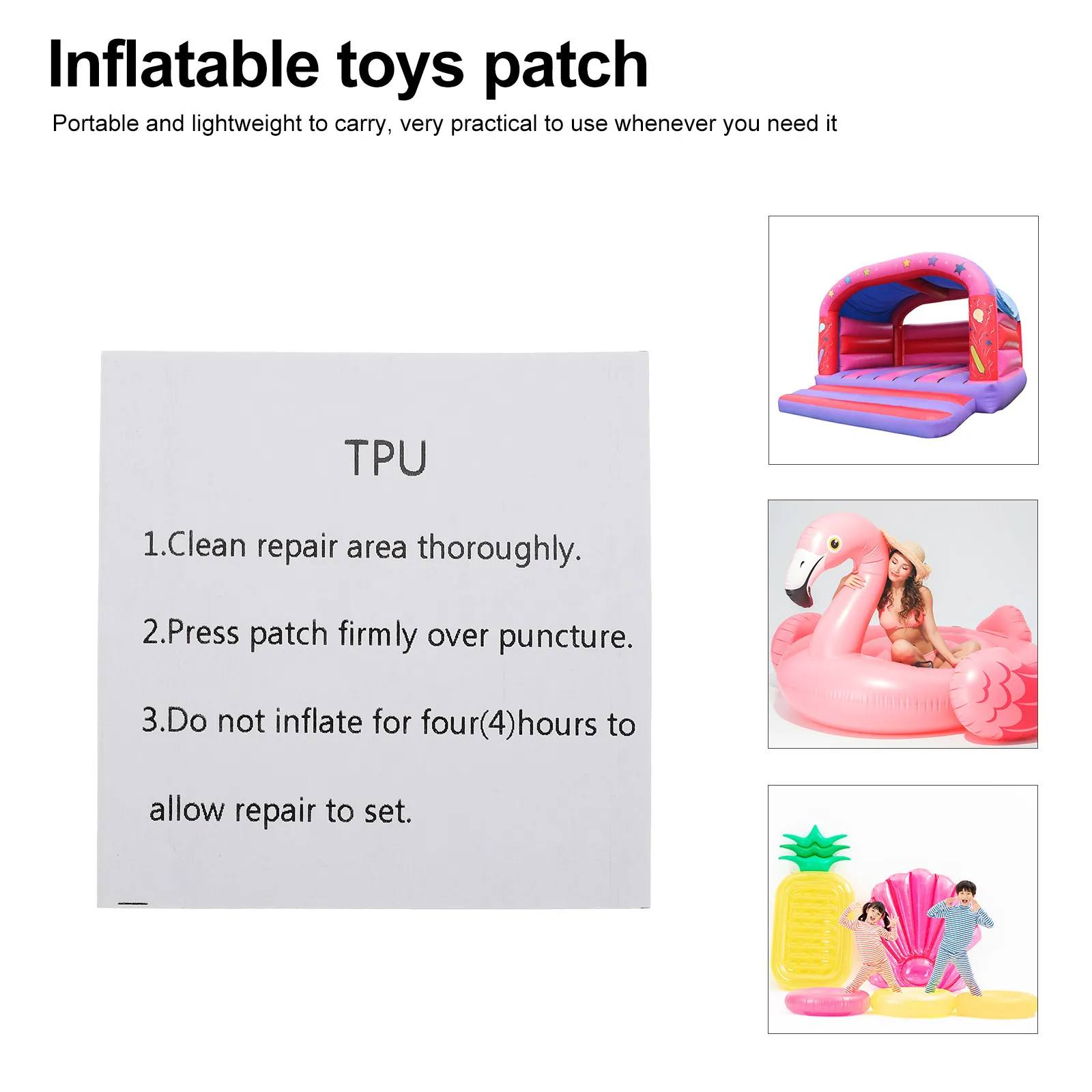 

20 Sheets Inflatable Product Repair Tape Swimming Pool Air Bed Repair Patch Self Adhesive Durable Rubber Patch for Raft Boat