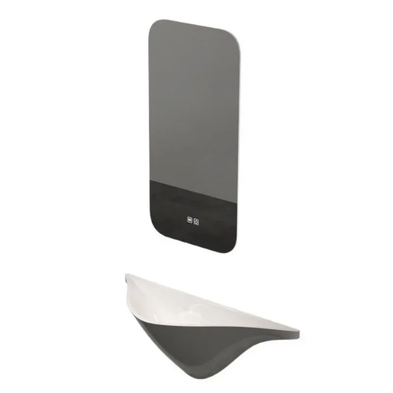 

Ceramic integrated semi-embedded small apartment mini single basin hidden hand wash face pool wall-mounted simple