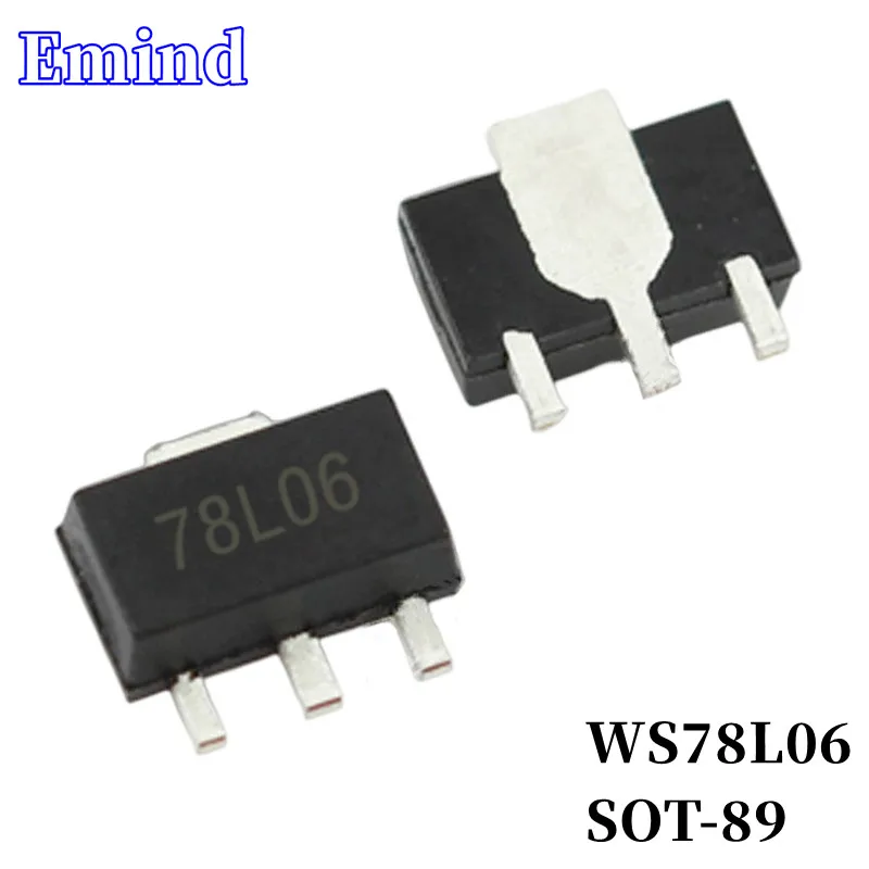 200/500/1000/2000Pcs WS78L06 78L06 SMD Low Dropout Regulator SOT-89 LDO 3-terminal Regulator IC