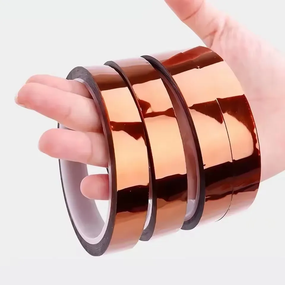 Electronics Board Protection Polyimide Adhesive Insulating Tape 5-40mm Gold High Temperature Heat Tape Thermal Insulation Tape