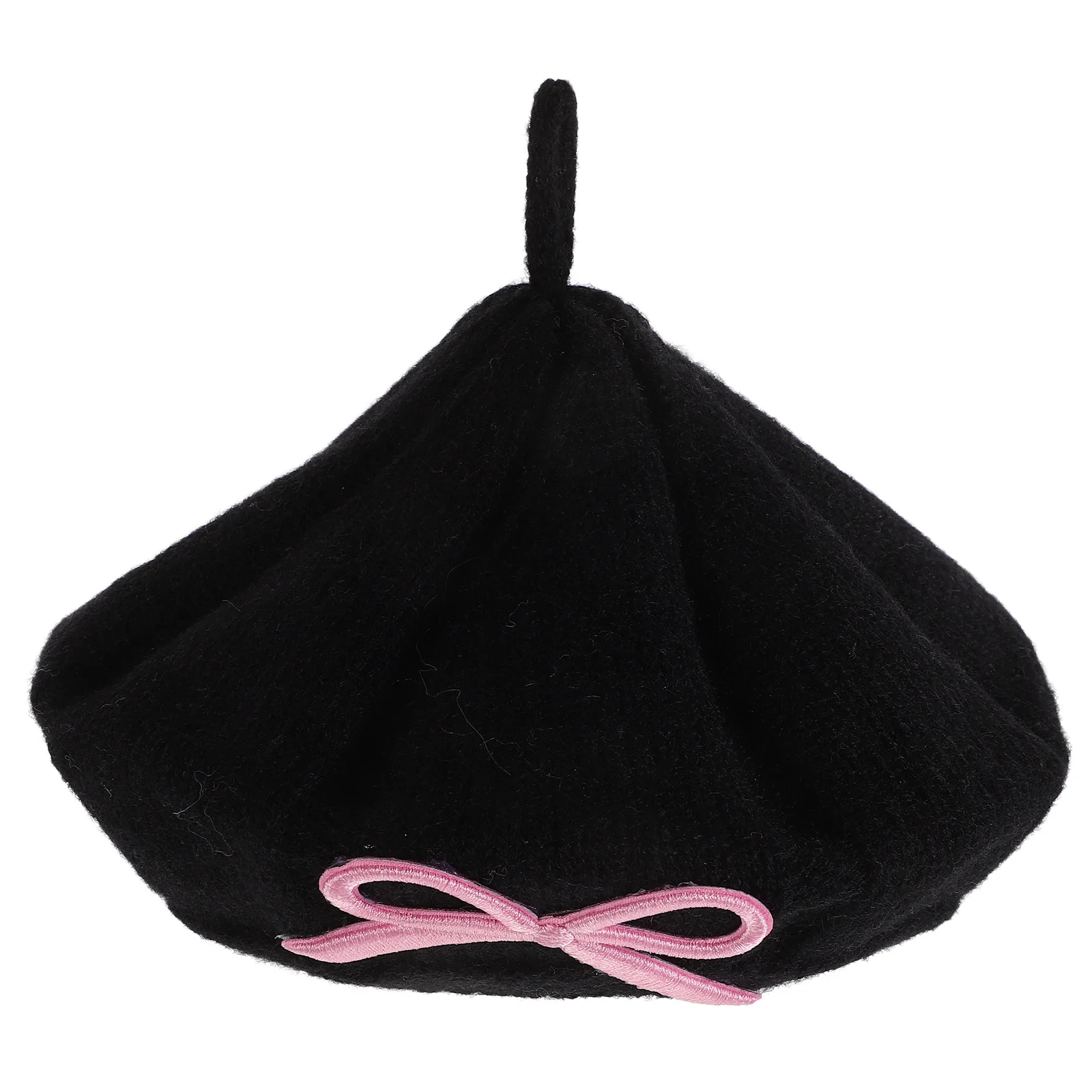 

Toddler Winter Hat Knitted Beret Baby Beanie Cap Warm Cute Knotted Black Stylish Comfortable Insulation Boys Girls Autumn Casual