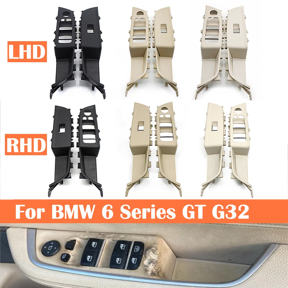 2PCS LHD RHD Innen Vorne Links Rechts Tür Pull Griff Fenster Schalter Panel Abdeckung Set Für BMW 6 Serie gt G32 2017-2022