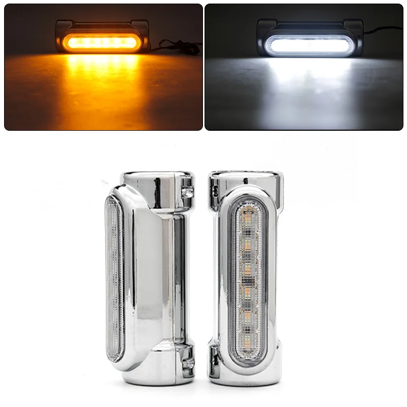 

LED Motorcycle Engine Guard Turn Signal Light Turn Switchback Driving Light Amber for Victory Harle-y Road King/Touring Models