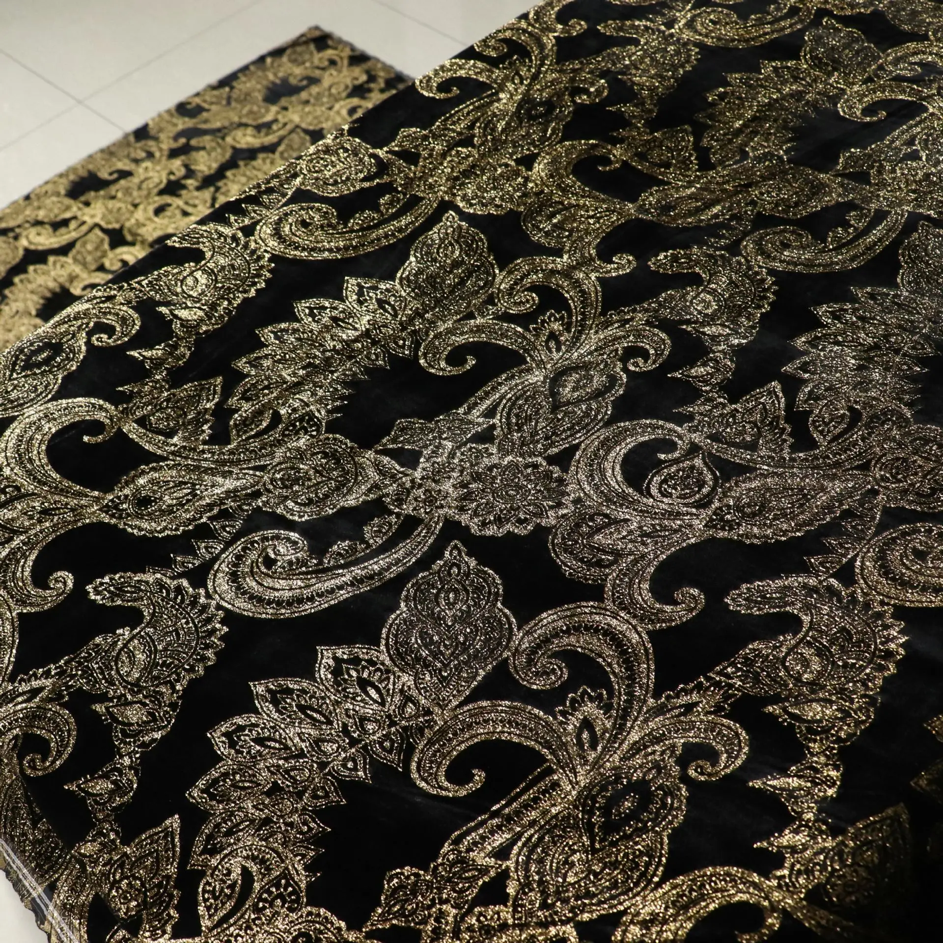 High Quality Velvet Silk Golden Rayon Silk Tulle Fabric Women's Dress DIY Sewing Garment Cloth